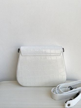 Сумка 0307 Белый кроко-кожа (629)